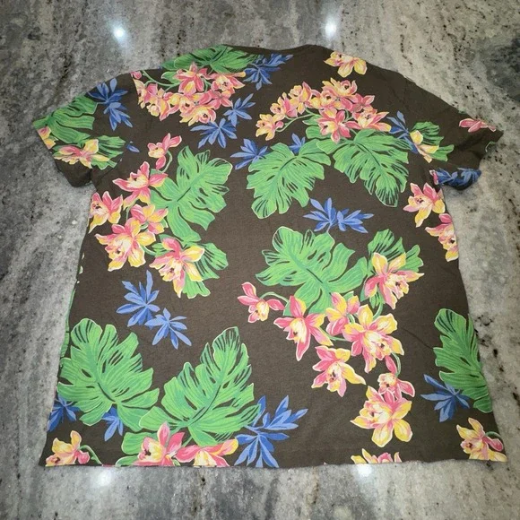 Polo Ralph Lauren Men's Large Floral Hawaiian Tropical Classic T Shirt - Picture 6 of 6